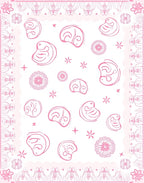 Whimsical Pink Bean Medallion Scatter Rug