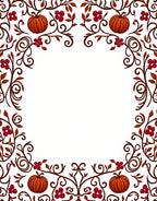 Autumn Harvest Pumpkin Berry Vines Rug