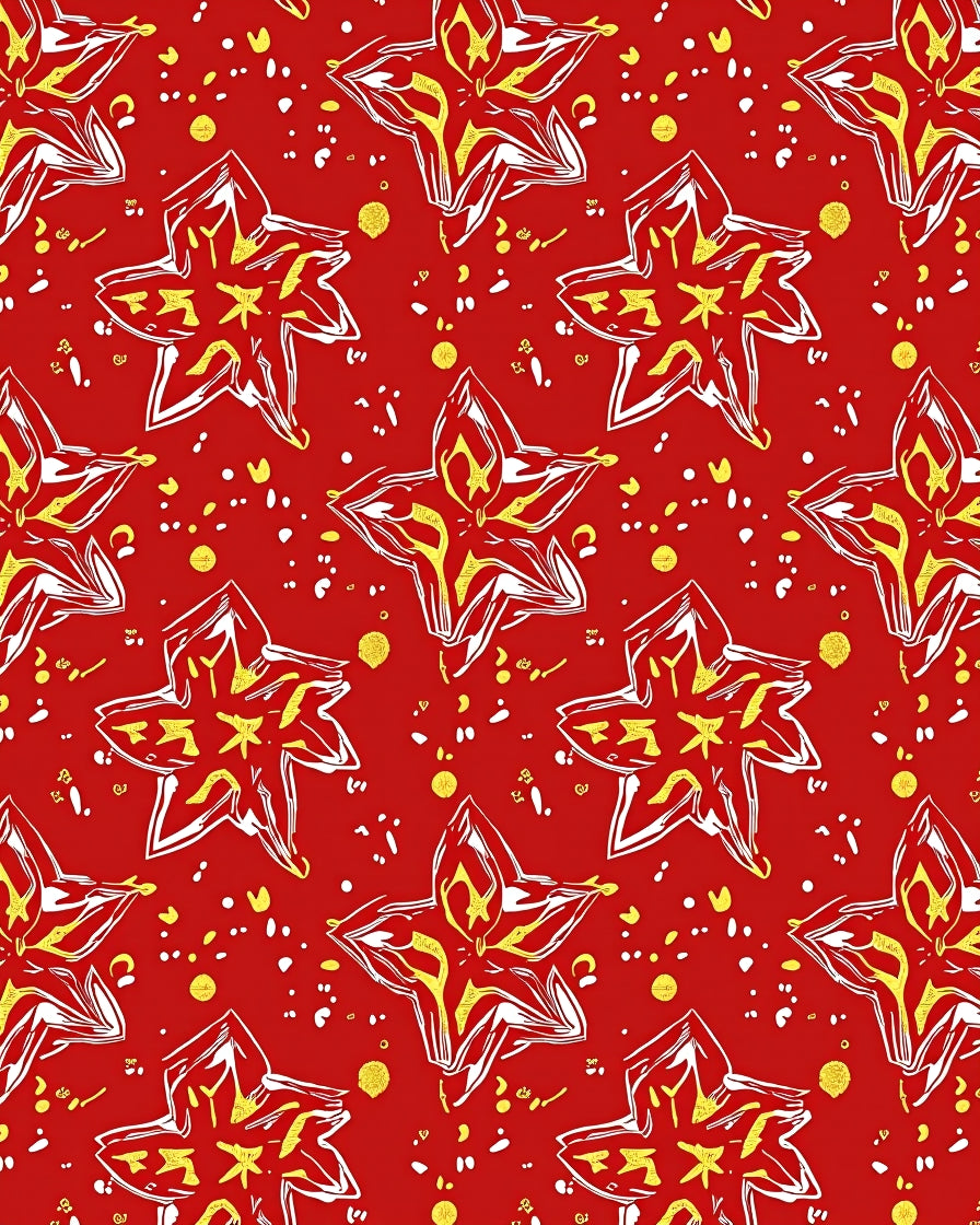 Crimson Starburst Splash Rug