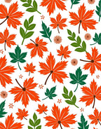 Autumn Maple Leaf Botanical All Over Rug