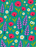 Vibrant Pink Floral Meadow Blooms Rug