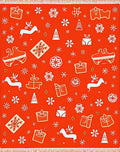 Orange Red Festive Christmas Icons Rug