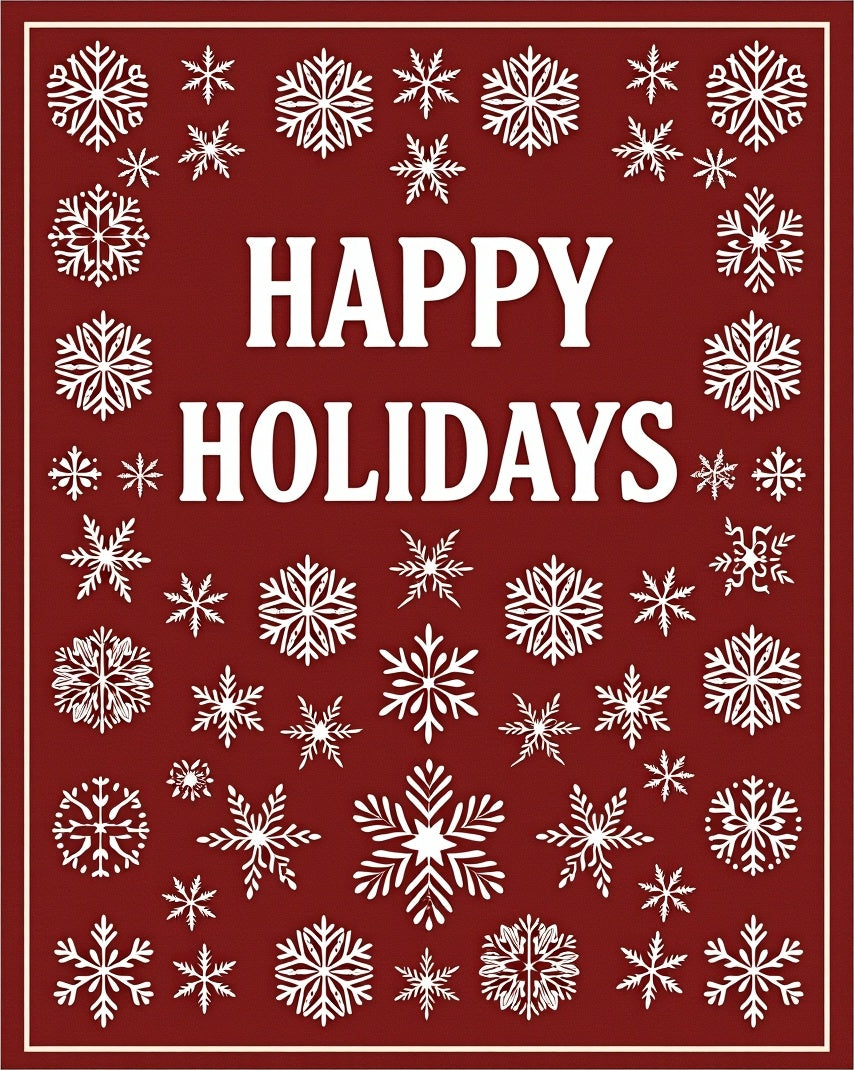 Crimson Snowflake Holiday Rug