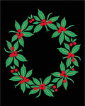 Vibrant Red Berry Leaf Wreath Rug