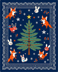 Whimsical Woodland Fox and Bunny Holiday Rug