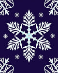 Deep Blue Winter Snowflake Collection Rug
