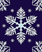 Deep Blue Winter Snowflake Collection Rug