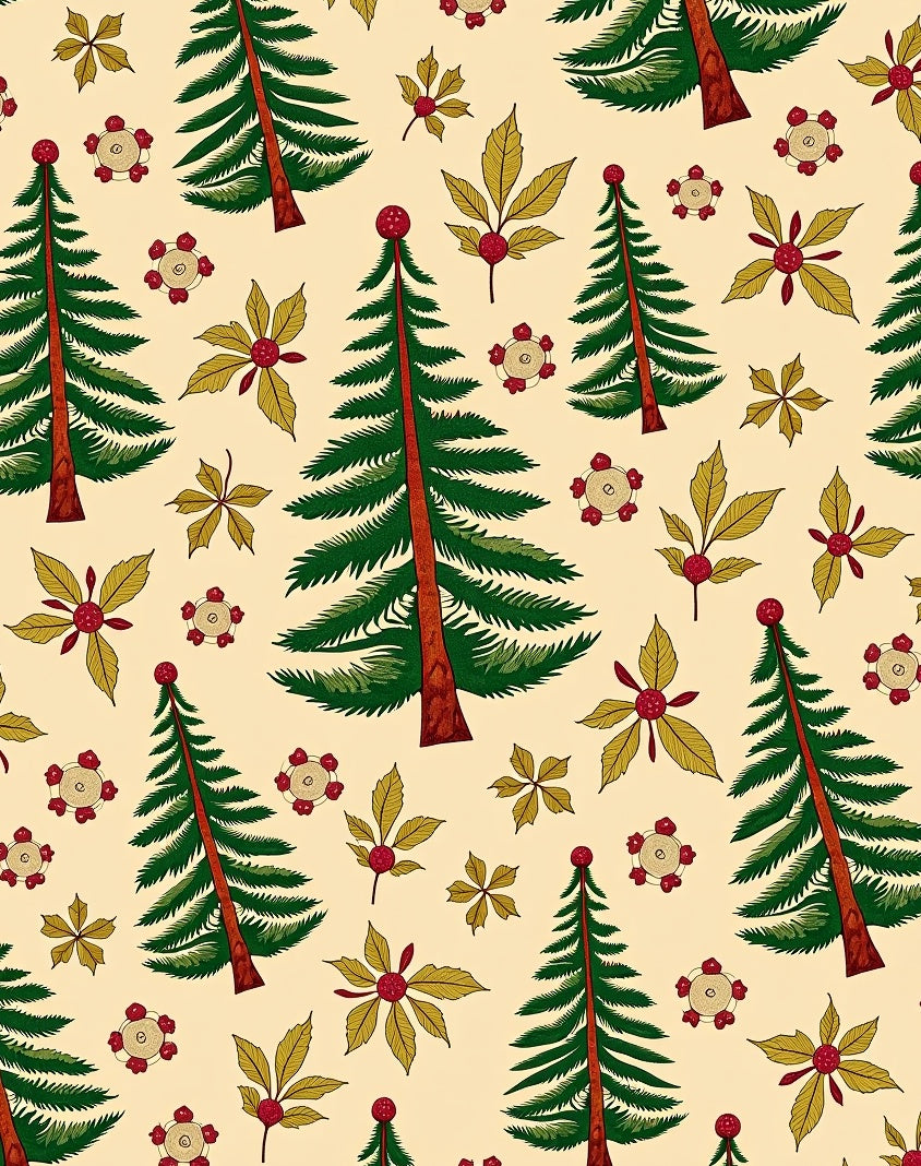 Green Evergreen Forest Cluster Arrangement Rug