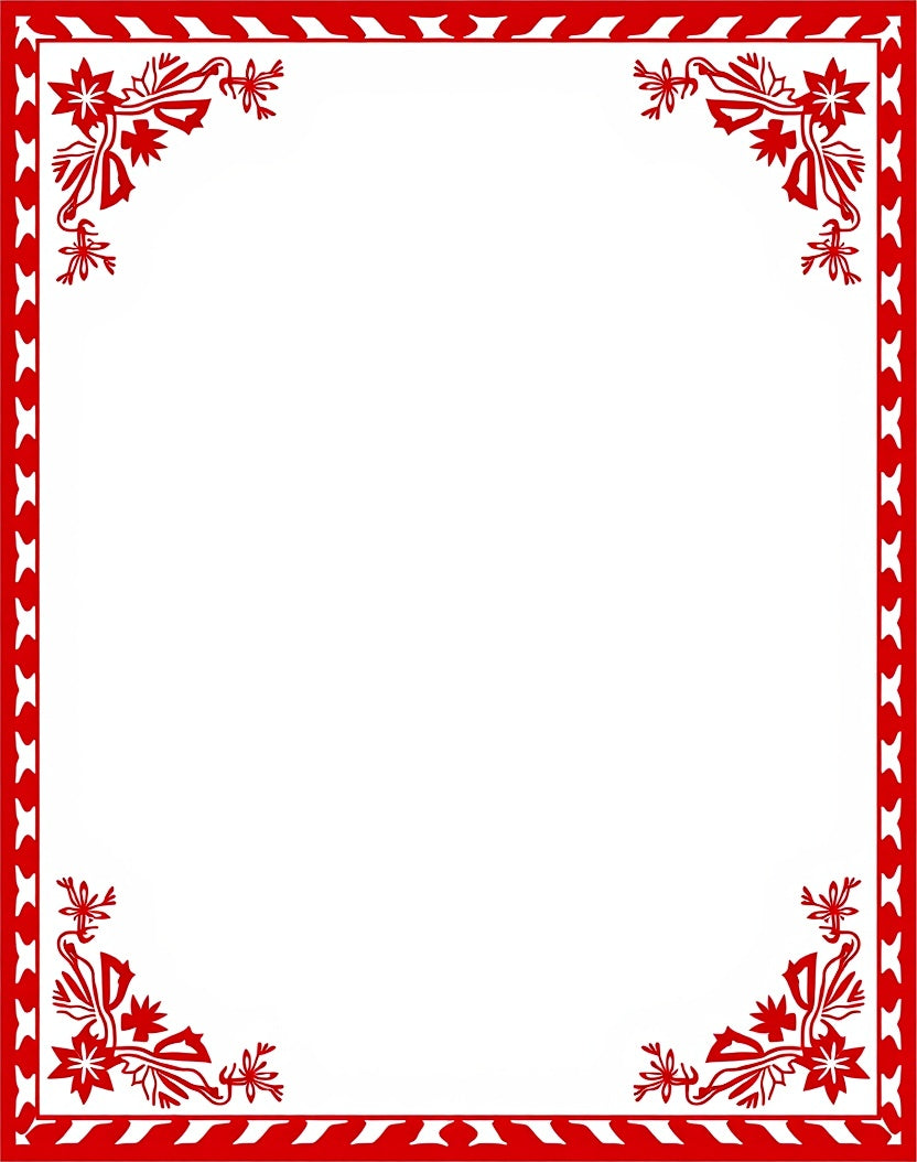 Crimson Leaf Vine Corner Border Rug