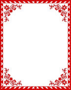 Crimson Leaf Vine Corner Border Rug