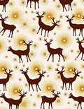 Brown Deer Yellow Sunburst Background Rug