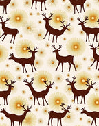 Brown Deer Yellow Sunburst Background Rug