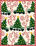 Vintage Green Truck Christmas Tree Rug
