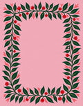 Pink Berry Branch Border Rug