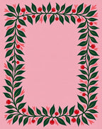 Pink Berry Branch Border Rug