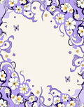Whimsical Purple Floral Butterfly Meadow Rug