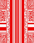 Bold Red Abstract Stripe Medallion Rug