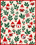 Whimsical Red Gnome Berry Garland Rug