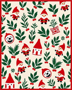 Whimsical Red Gnome Berry Garland Rug
