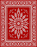 Vibrant Red Floral Medallion Art Rug
