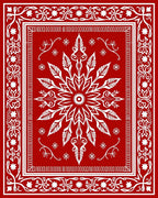Vibrant Red Floral Medallion Art Rug