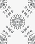 Monochromatic Floral Medallion Branch Rug