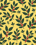 Deep Green Holly Berry Garland Rug
