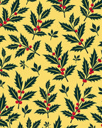 Deep Green Holly Berry Garland Rug