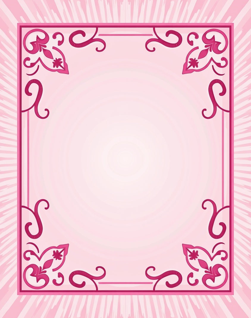 Fuchsia Floral Filigree Border Rug