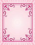 Fuchsia Floral Filigree Border Rug
