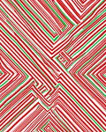 Red Green Diagonal Striped Maze Rug