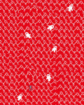 Playful White Ghost Red Background Rug