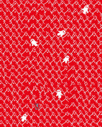 Playful White Ghost Red Background Rug