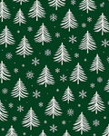 Winter Forest Evergreen Snowflakes Rug