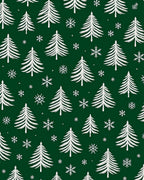 Winter Forest Evergreen Snowflakes Rug