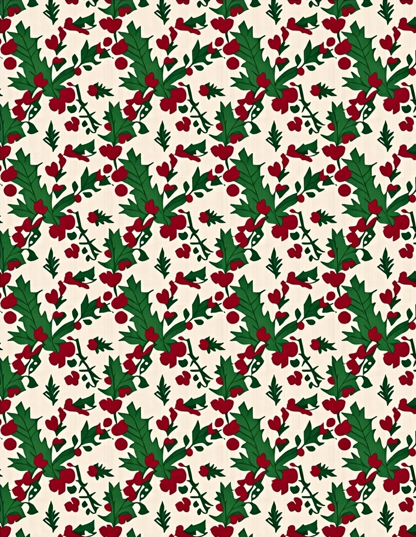 Festive Holly Berry Garland Rug