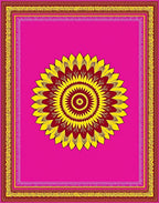 Vibrant Fuchsia Sunflower Mandala Rug