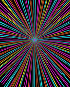 Vibrant Neon Starburst Radial Rug