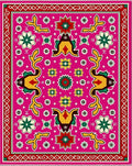 Vibrant Pink Floral Medallion Rug