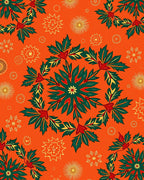 Bold Crimson Green Floral Mandala Rug