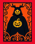 Spooky Jack O Lantern Cloaked Figure Rug