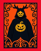 Spooky Jack O Lantern Cloaked Figure Rug