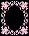 Pink Floral Garland Frame Rug