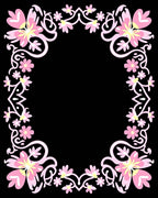Pink Floral Garland Frame Rug