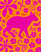 Vibrant Pink Llama Floral Whimsical Rug