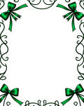 Emerald Green Bow Swirl Border Rug