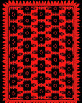 Bold Red Geometric Diamond Lattice Rug