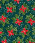 Deep Teal Red Floral Garland Rug