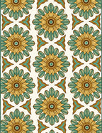 Golden Teal Floral Medallion Rug