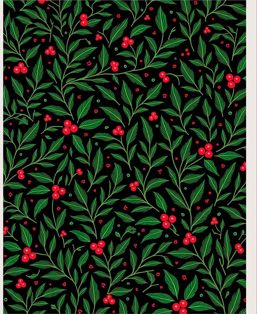 Verdant Holly Berry Foliage Rug